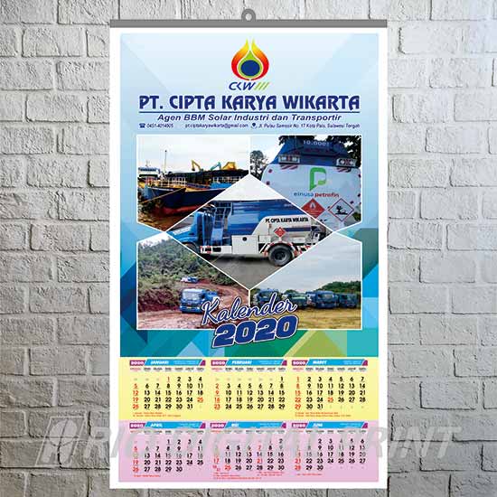 Kalender Dinding Uk. 32 x 65 cm